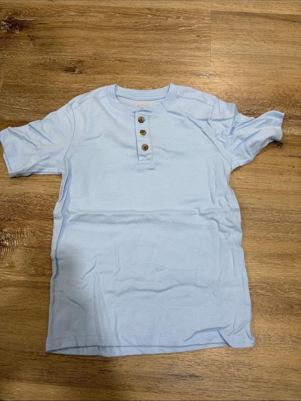 wonder nation Light Blue Short Sleeve Henley Tee
